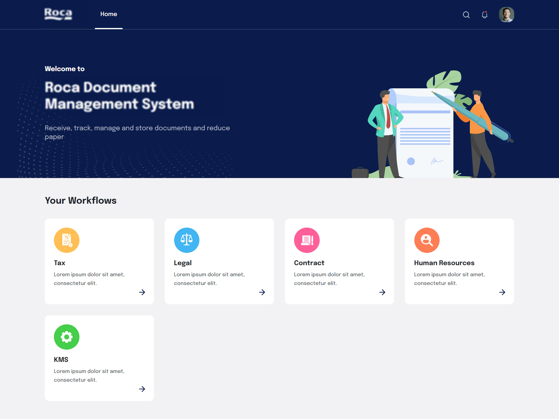 screenshot of Tax and Legal Notice Management System